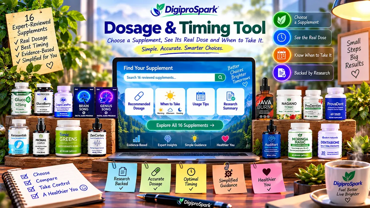 Dosage & Timing Tool: Choose a Supplement, See Its Real Dose and When to Take It: Choose a supplement