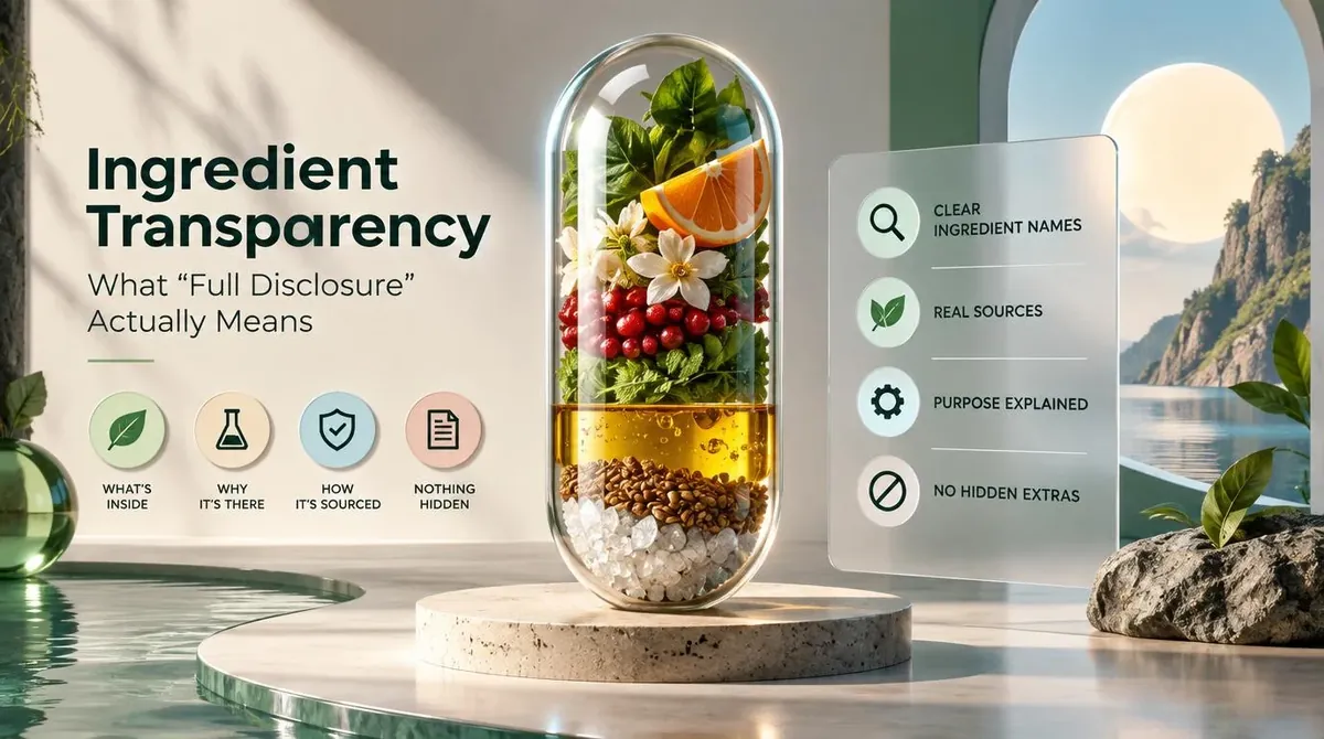 Ingredient Transparency: What "Full Disclosure" Actually Means: Fully disclosed vs. proprietary blend