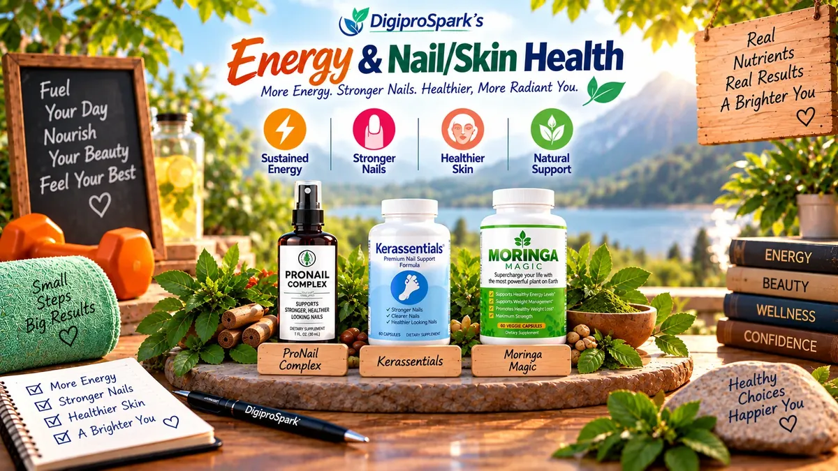 DigiproSpark's Complete Product Roundup 2026: Every Reviewed Supplement, By Category: Energy & Nail/Skin Health