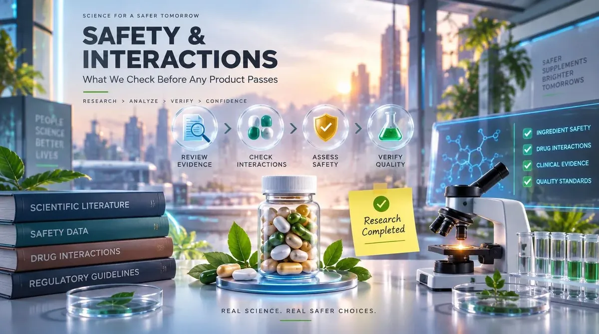 Safety & Interactions: What We Check Before Any Product Passes: We are not doctors: and we say so