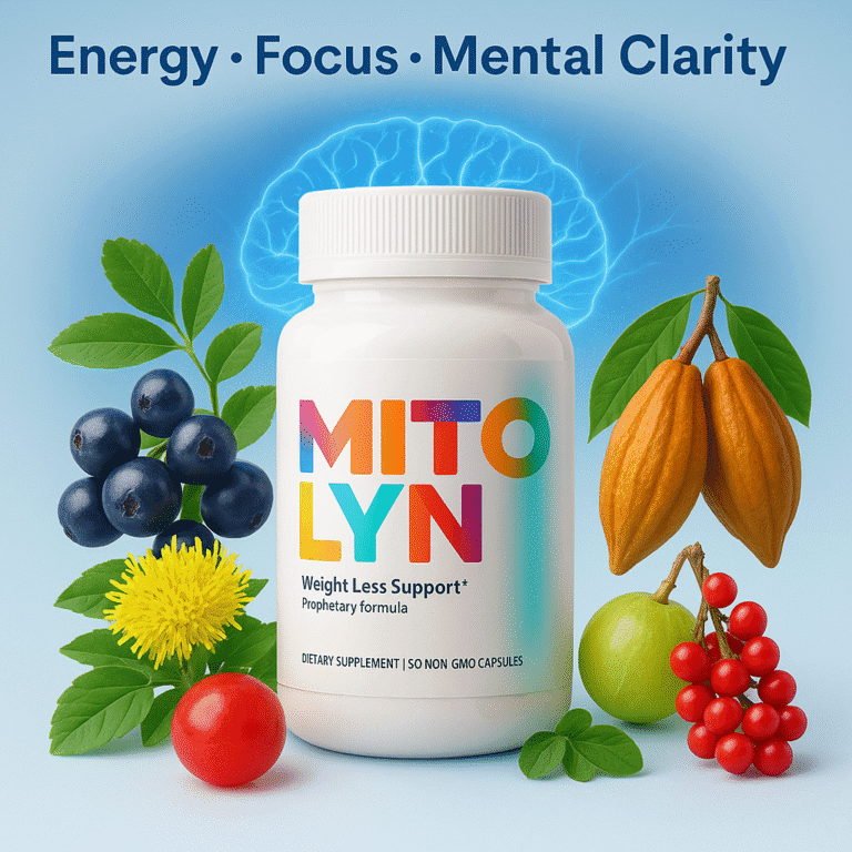 mitolyn energy and mental clarity supplement bottle on clean desk