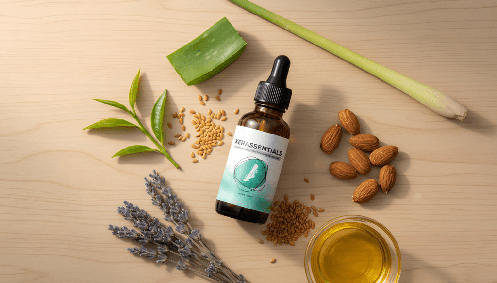 8 Kerassentials Nail Oil Ingredients and Results Review 2026 — plant-based antifungal toenail treatment oil with natural ingredients