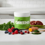 7 TonicGreens Benefits and Side Effects Review 2026 — daily greens powder blend with natural antioxidant-rich ingredients including berries, turmeric, kale, and medicinal mushrooms