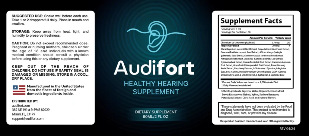 Audifort — Ingredient Disclosure