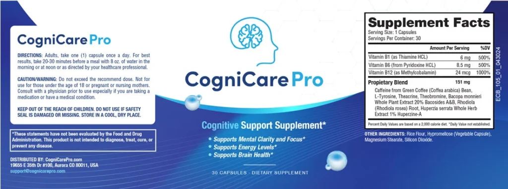 CogniCare Pro — Ingredient Disclosure