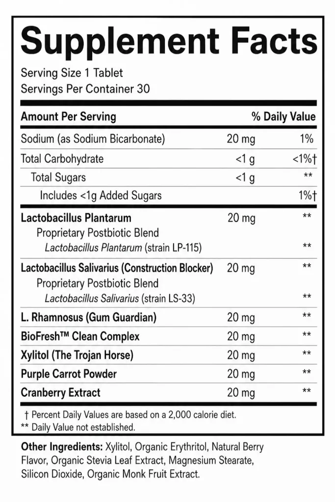 DentaBiome — Ingredient Disclosure