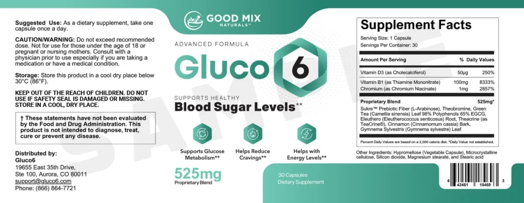 Gluco6 — Ingredient Disclosure