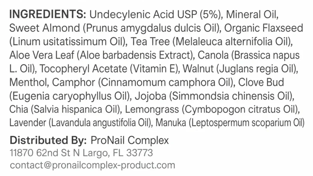 ProNail Complex — Ingredient Disclosure
